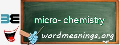 WordMeaning blackboard for micro-chemistry